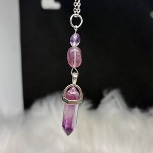 Purple Flourite Pendent Necklace
